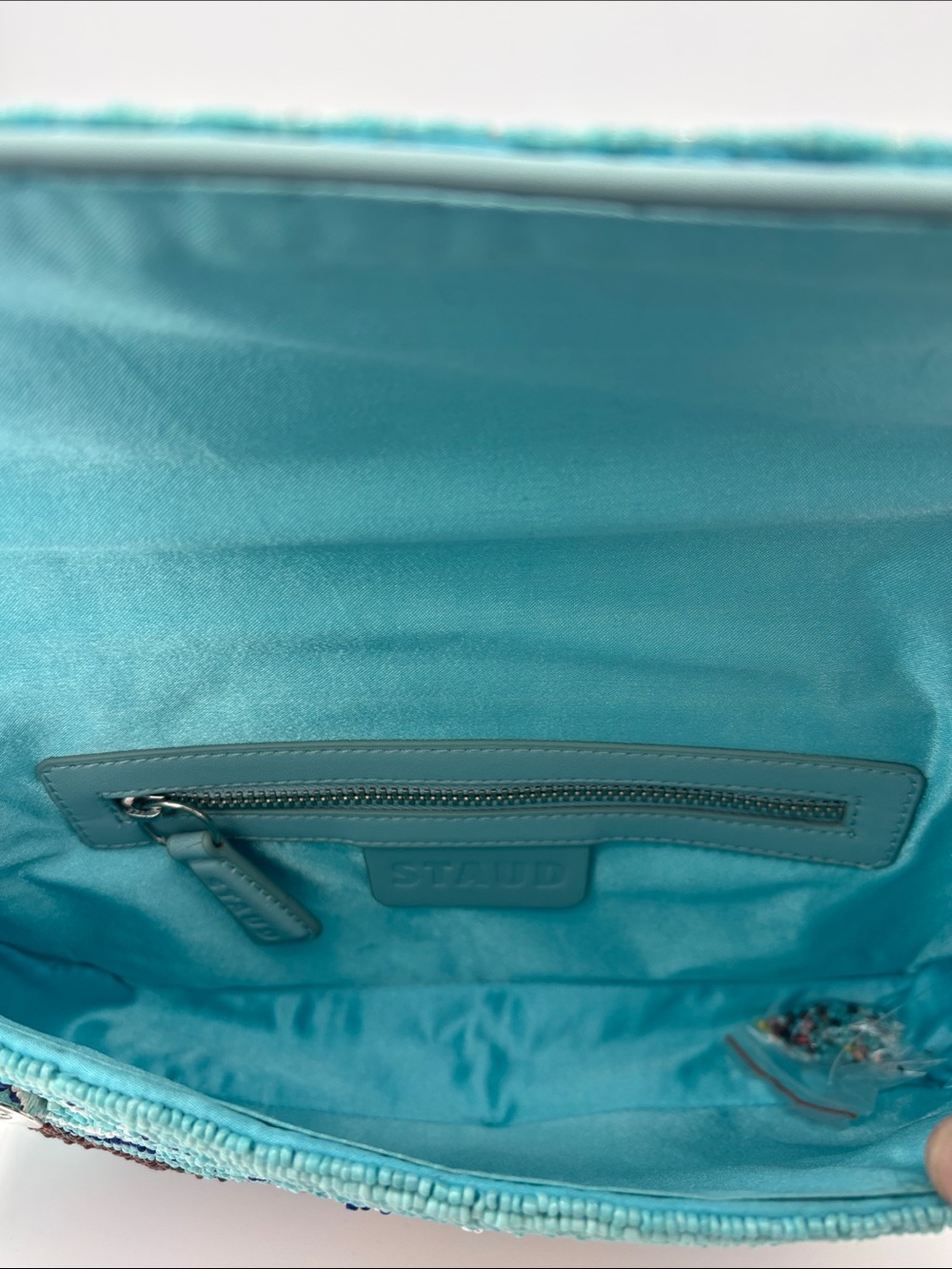 STAUD Tommy Beaded Beach Bums Shoulder Bag - Blue - Picture 8 of 13